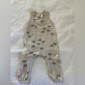 Rylee + Cru Beige Palm Print Top